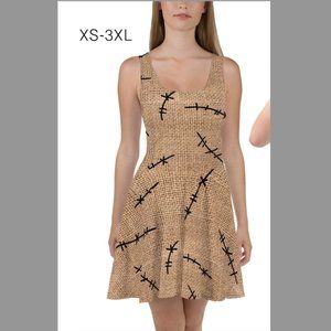 Burlap Sack Spandex Dress Halloween Oogie Stitches Boogie Woman Cosplay